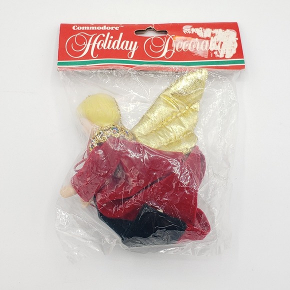 Commodore Holiday Christmas Ornament‎ Angel Two Tone Velvet Decoration